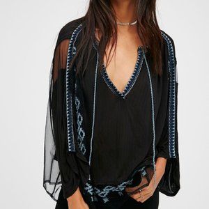 Free People Eden Top Embroidered Peasant XS